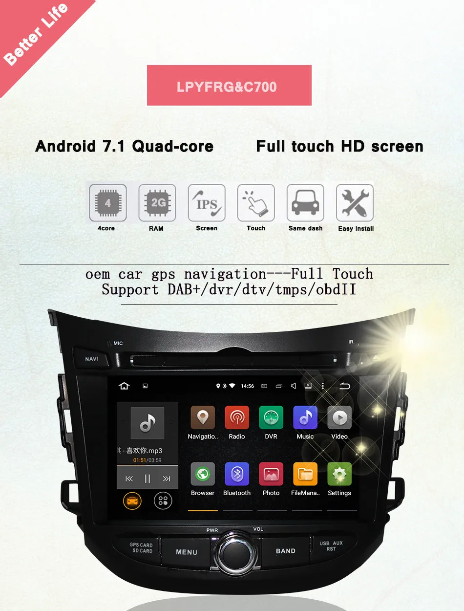 Perfect 1024*600 Android 9.0 3/4G For Hyundai HB20 Autoradio Car DVD GPS Navigator Headunit Auto Radio Stereo Multimedia Player 2