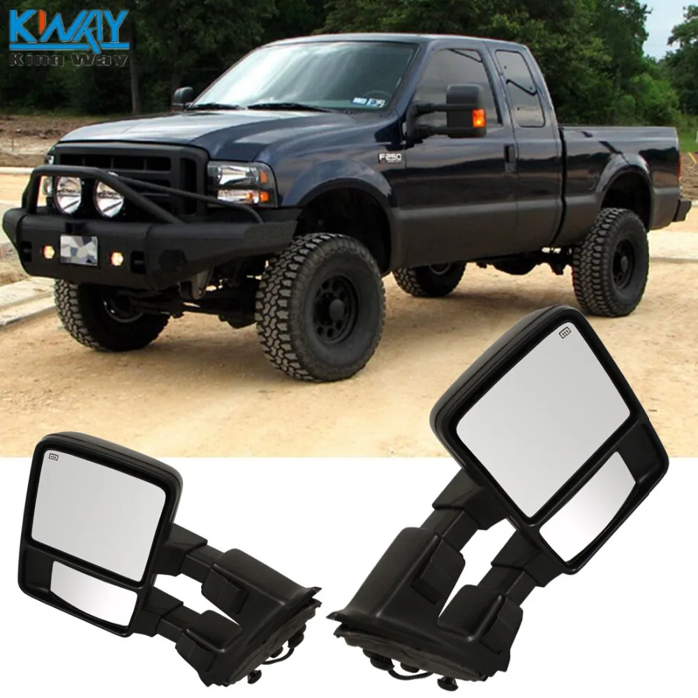 2 Pair Power Heated Signal Black Side Mirror Fits 03-07 Ford F-250 Super Duty