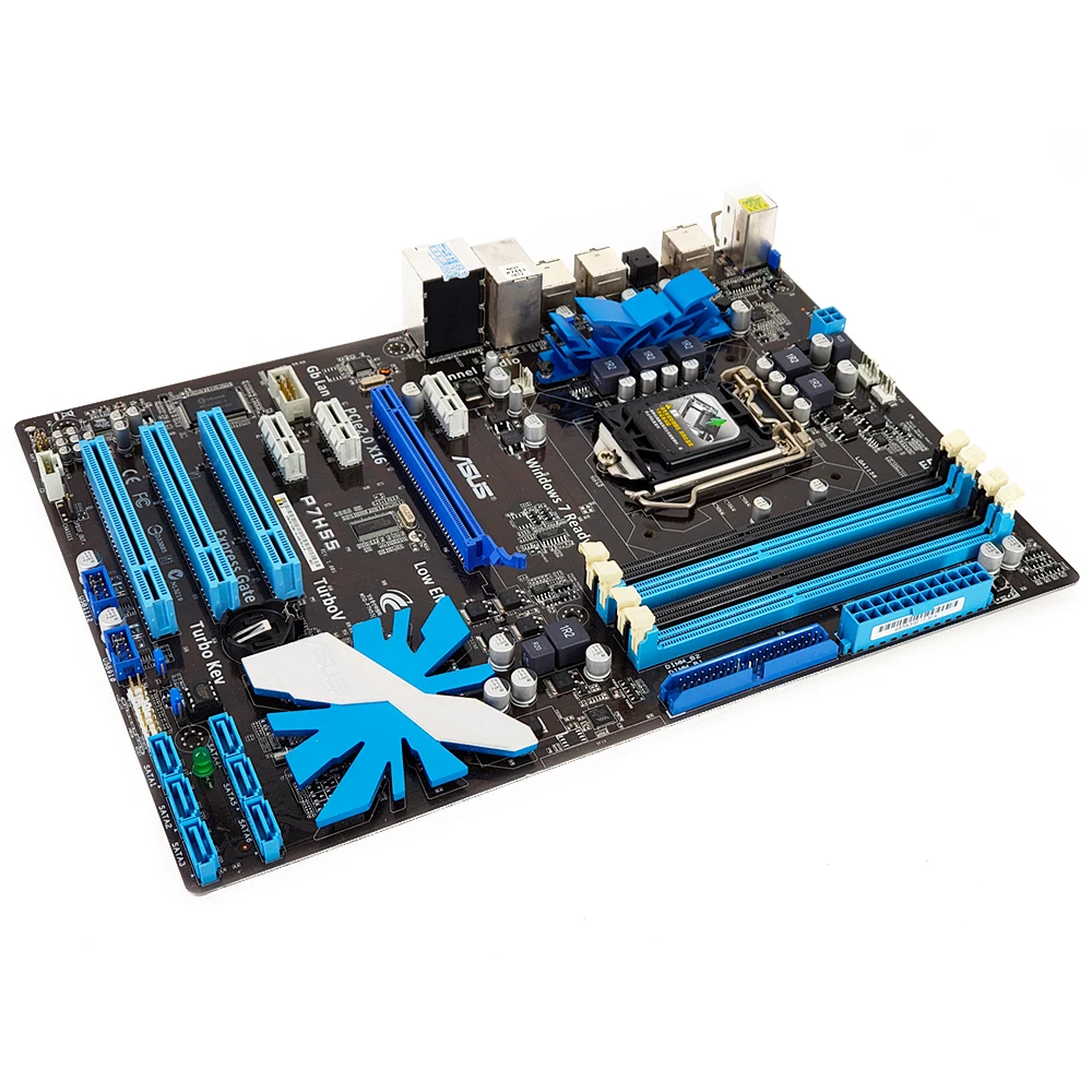 Материнская плата Asus P7H55 для настольных ПК H55 Socket LGA 1156 для Core i7 i5 i3 DDR3 16G SATA2 USB2.0 ATX оригинальная б/у материнская плата