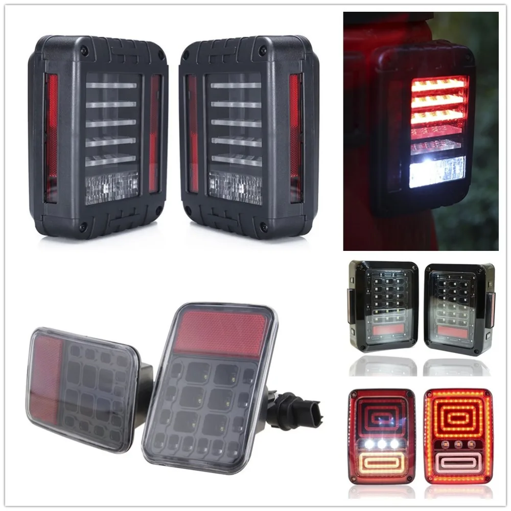 

LED Tail Lights For Jeep Wrangler JK JKU 2007-2017 Brake Rear Reverse Lights DRL /Turn Signal / Back Up Taillights