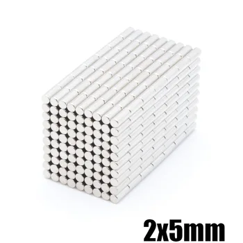 

500pcs 2x5 mm NdFeB N35 super strong process strong neodymium magnet rare earth refrigerator magnet small strong magnet