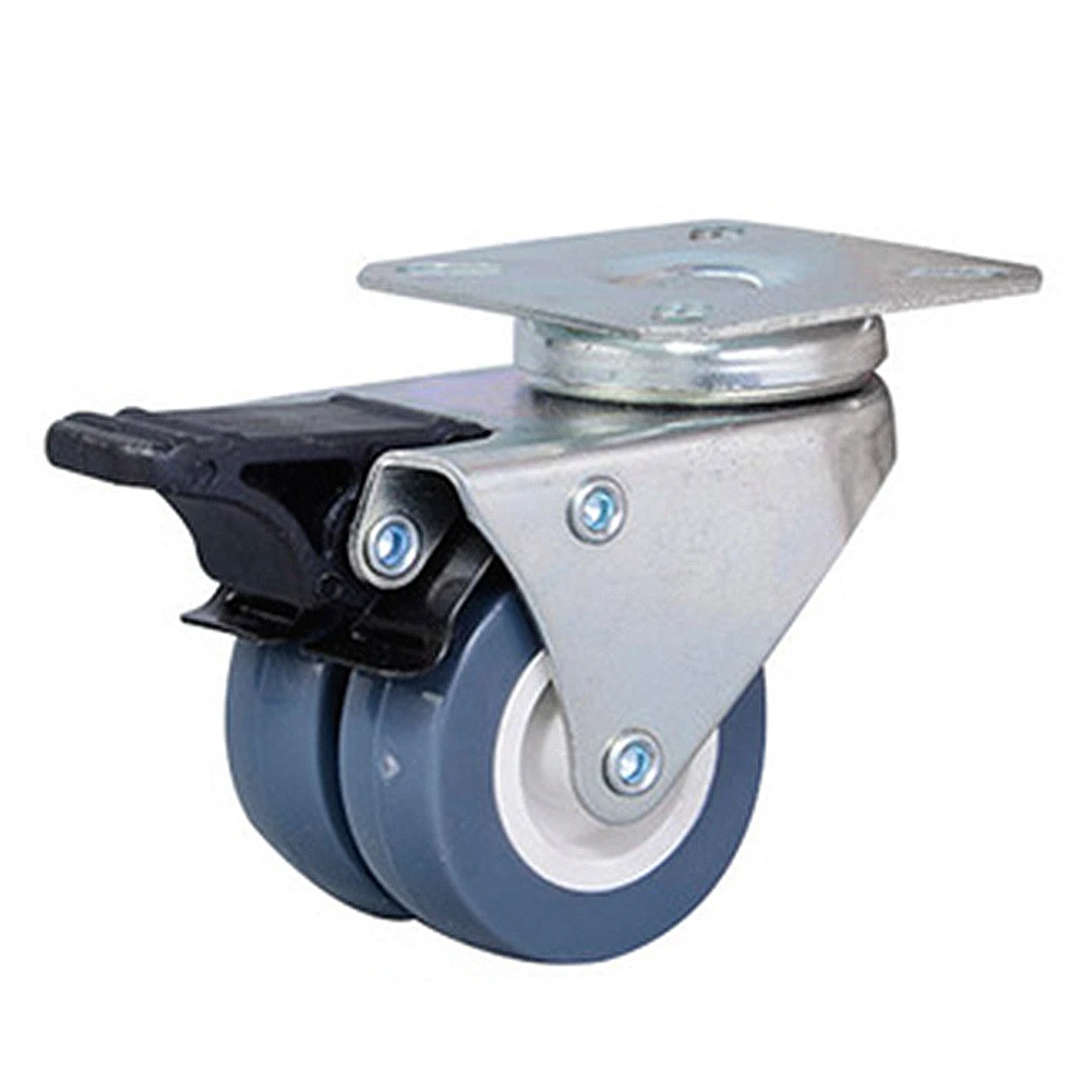 

4Pcs Wheel With Brake Small Twin Mute Universal Durable Freezer Wearproof Washing Machine Swivel