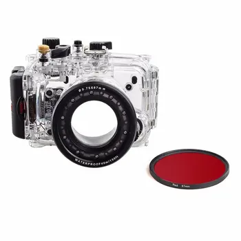 

40m 130ft Waterproof Underwater Housing Diving Case For Sony DSC RX100 III RX100 M3 + 67mm Red Filter
