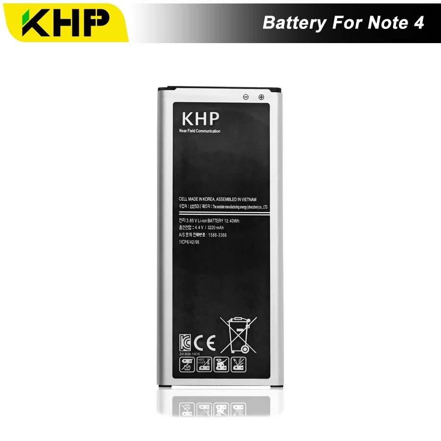 

NEW 2019 100% Original KHP Phone Battery For Samsung Galaxy Note 4 N910 N910C N910A N910V Battery Replacement Mobile Batteries