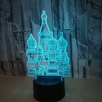 

New Building 3d Small Night Light Colorful Touch Led Visual 3d Light Fixtures Novelty Gift Usb Led Kids Lamp