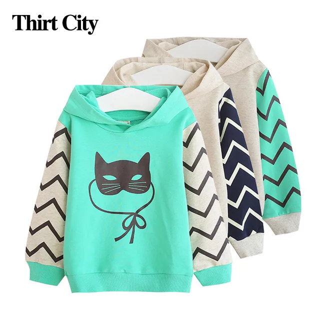 2 7Y Cute Cat Kids Sweatshirts Long Sleeve Boys Girls