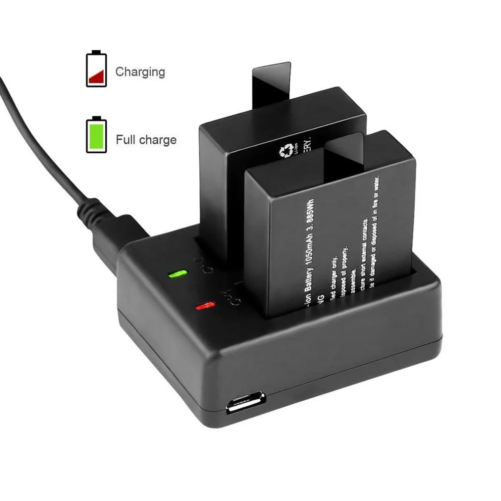 Купить Двухканальный цифровой Камера Батарея Зарядное устройство USB Зарядное устройство зарядки для SJ4000 Wi Fi M10 Спорт Камера аксессуары с USB кабель