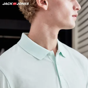 Image 5 - JackJones Mens Cotton&Silk Fabric Pure Color Short sleeved Polo shirt Menswear Basic C