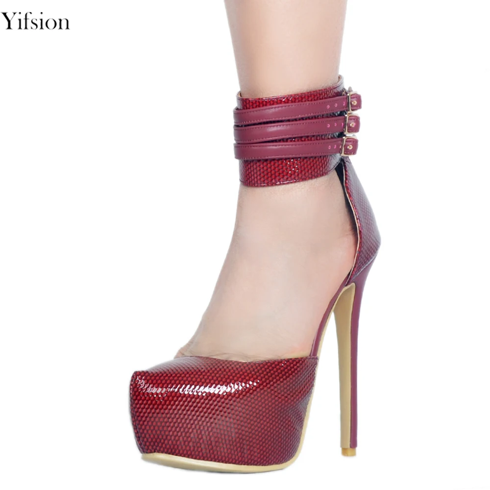 Punta Nueva Red Tamaño 5 Yifsion Wine Ee Rojo Prom 15 Sexy Más Magníficos uu Stiletto Estrecha Vino Zapatos Mujeres Plataforma D0373 Bombas 0Awa1dq