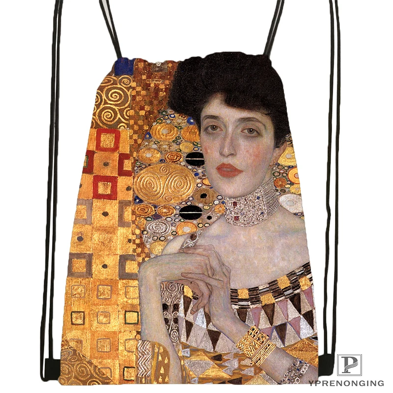 Custom Gustav Klimt 9 softDrawstring Backpack Bag Cute Daypack Kids Satchel Black Back 31x40cm 180531 02