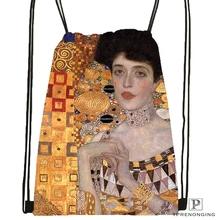 Custom Gustav Klimt #9 softDrawstring Backpack Bag Cute Daypack Kids Satchel (Black Back) 31x40cm#180531-02-22