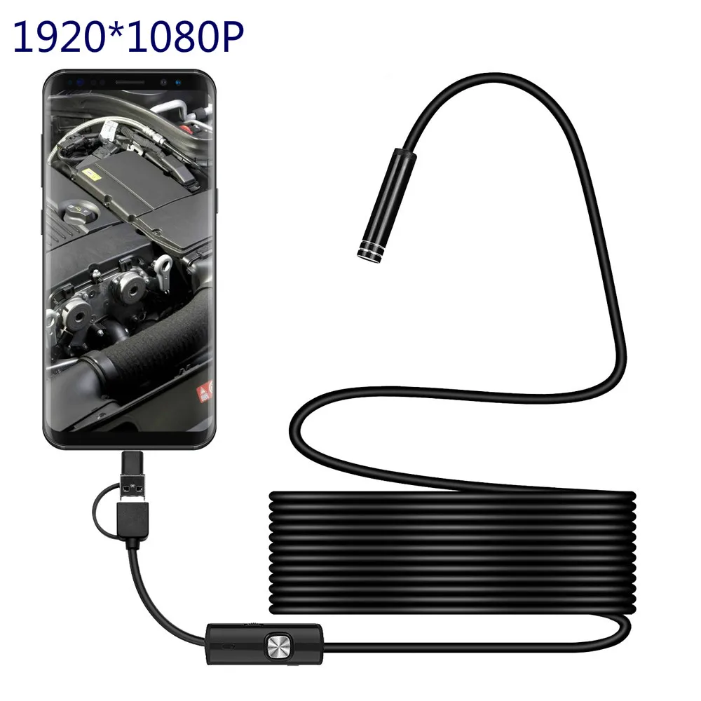 Goedkoop 3IN1 Type c 8.0mm Endoscoop Camera 1080 p HD USB Endoscoop met 8 LED 1 2 5 m Kabel Waterdichte Inspectie Borescope voor Android PC