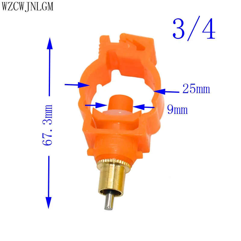 Кролик соска поилка 20 мм до 25 мм специальный диспенсер для воды Медная головка куриный рот питьевые товары для животных 5 шт - Цвет: Orange25mm