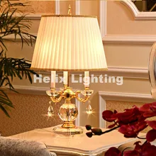 D38cm H65cm светодиодный современный роскошный золотой прозрачный Цвет с украшением в виде кристаллов настольная Европейская лампа Стиль Спальня прикроватные лампы освещения, потолочное освещение, Подвесная лампа