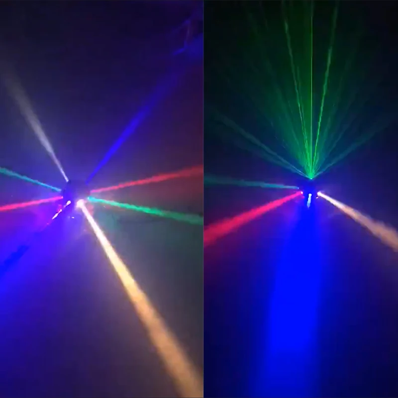 4pcs/ Led beam+ laser 2-in-1 effect light 16pcs 3w led rgbw+1pcs 60mw green laser /beam lights laser light