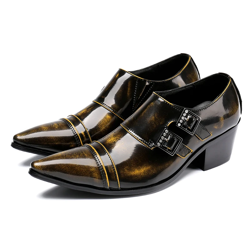 Zapatos hombre Туфли оксфорды на скрытом высоком каблуке для мужчин элегантная обувь из