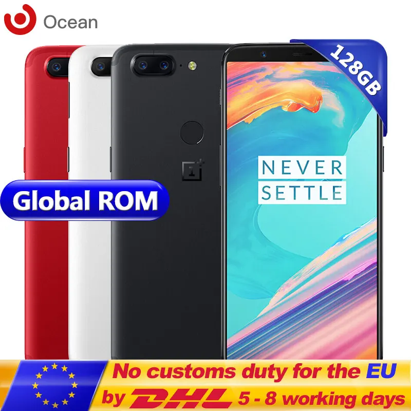 Оригинальный Oneplus 5 T 8 ГБ 128 Snapdragon 835 процессор 6 01 '✘:9 Android 7 1 полный экран 20MP