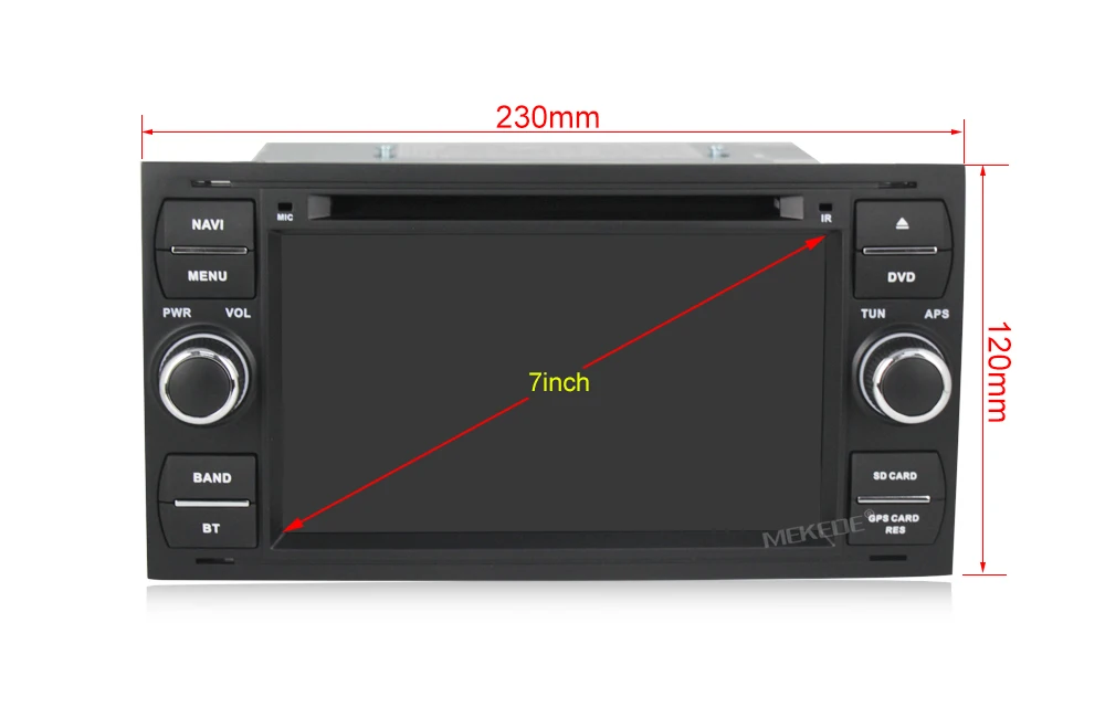 Top MEKEDE Pure Android 8.1 Car DVD GPS Navi Player Stereo Radio Audio For Ford Focus 2 Mondeo S C Max Fiesta Galaxy Connect With 7