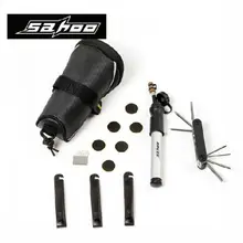 SAHOO Multifunction Cycling Repair Tool Set Kit with Saddle Bag Black Ciclismo Bike Mini Pump Bicycle Tire Inflator Patch
