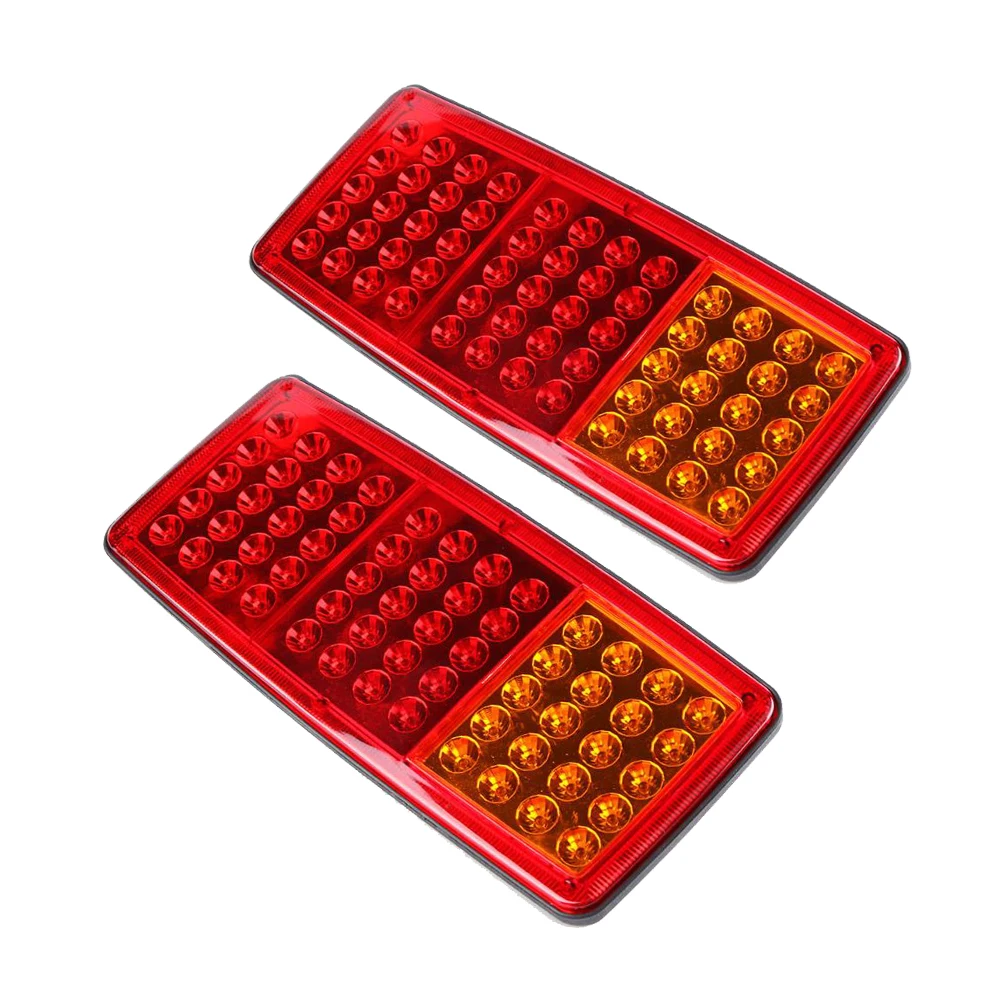 

1 Pair 60 LEDs Car Rear Tail Lights Stop Brake Light Turn Signal Lamp for 12V 24V Automobiles Benz Old Steyr Red Yellow