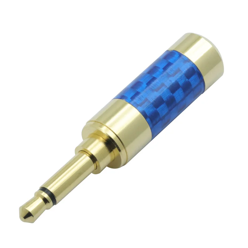 1 шт. 3,5 мм моно Джек из углеродного волокна адаптер аудио разъем 3,5 штекер позолоченный провод припой разъем для 6 мм кабель - Цвет: Blue