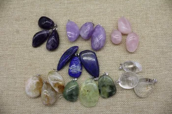 

20package Fashion hot sale Natural purple crystal Along with the shaped pendant diy accessories hang a pendant wholesale