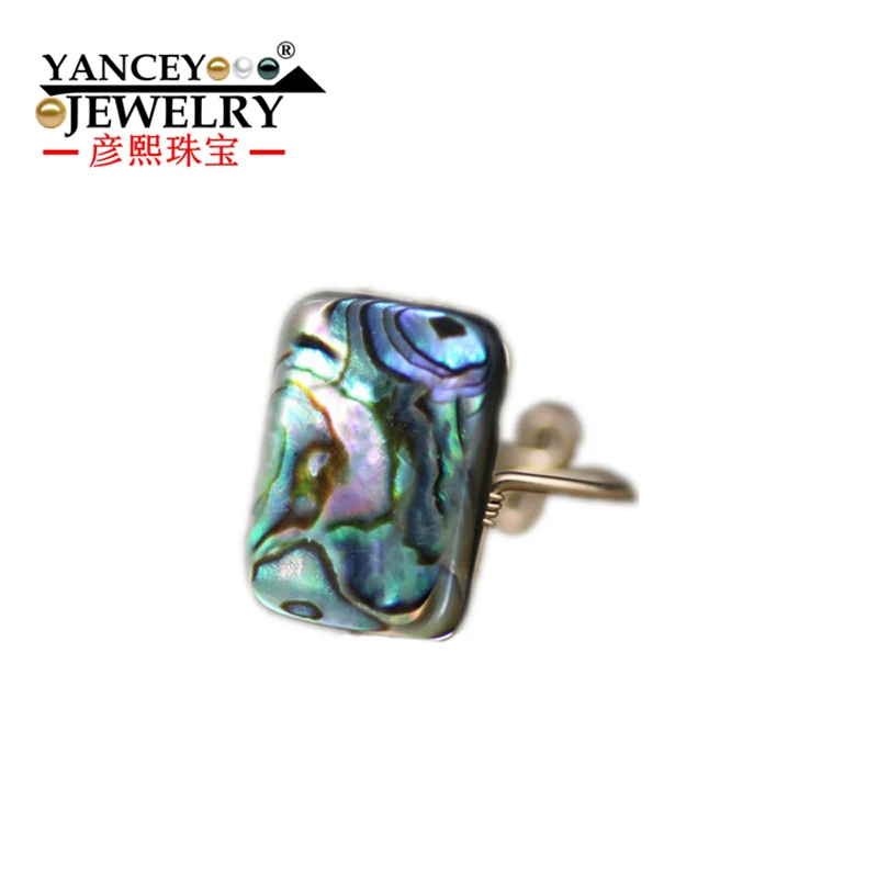 

YANCEY Original Ethnic art rings, handmade abalone rings, 9K GOLD and S990 Silver May choose, 2019 New popular elements