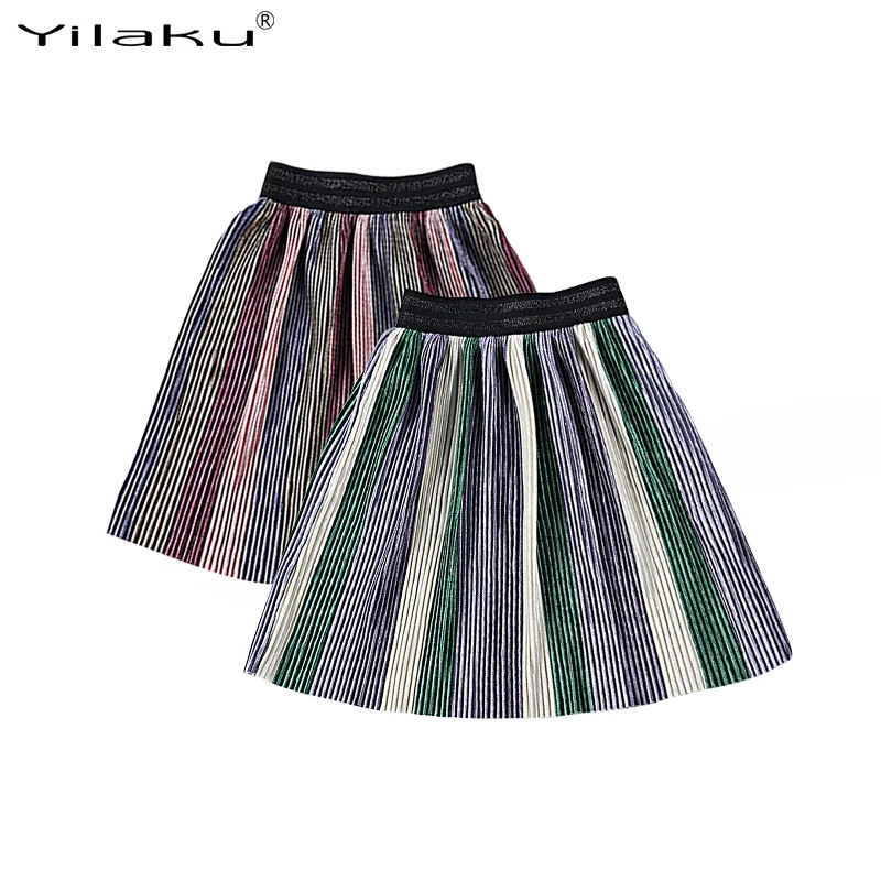

Yilaku summer girls tutu skirt velvet Patchwork girls skirts Mid-Calf length Pleated Fashion girls clothing waist elastic CI060