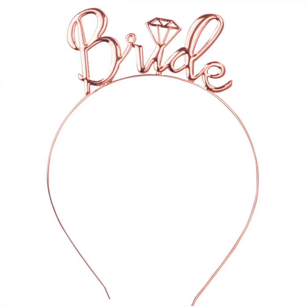 Свадебные аксессуары для волос из розового золота, металлическая повязка на голову для девичника, вечерние украшения для девичника, свадебные подарки для девичника, Q