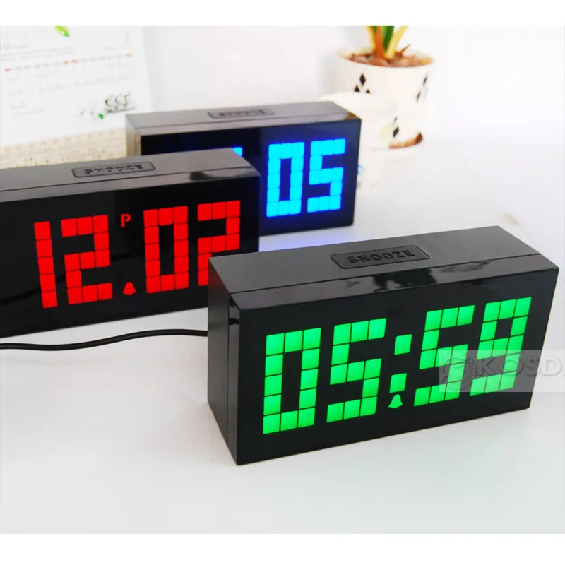 Green Color Environmental Multi Functional LED Digital Clock For Living