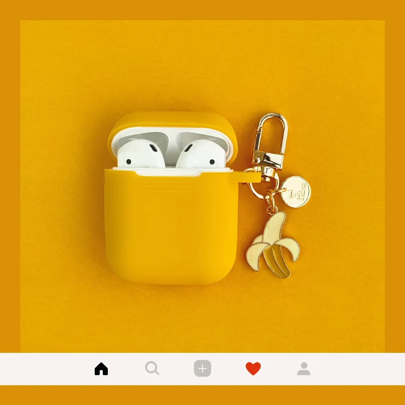

Cute Banana Keychain Cover For Apple Airpods Case Protective Cover Bluetooth Wireless Earphone Cases For AirPods Charging Box