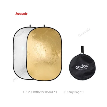 

Godox 2-in-1 collapsible 100x150cm Lighting Diffuser Rectangle Reflector Disc Gold Silver with Bag Photography Accessory CD50T03