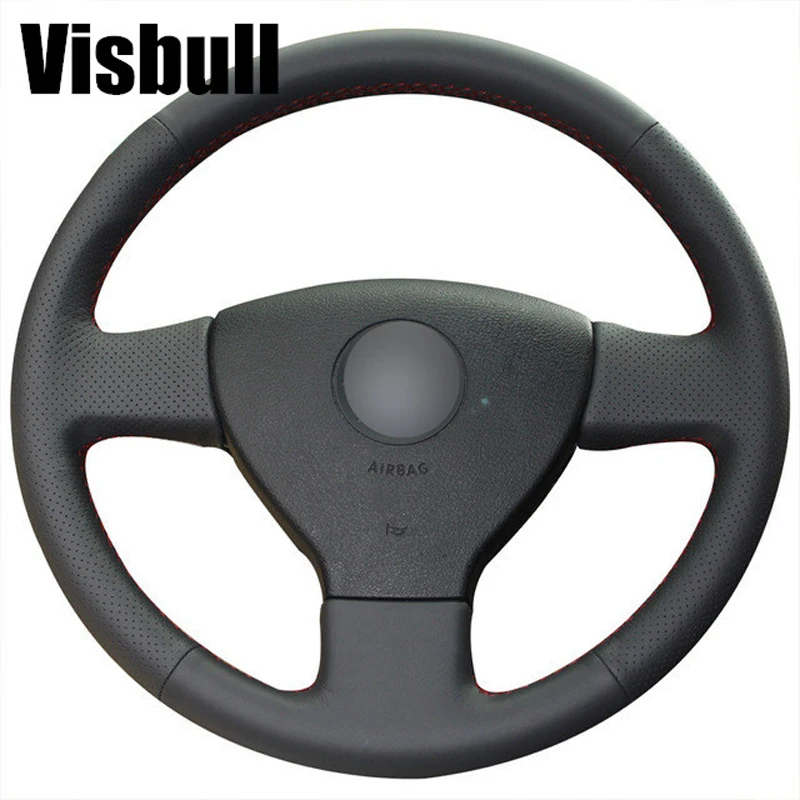 Visbull Black PU Leather Car Steering Wheel Cover V1086 for Volkswagen Old VW Golf Polo Sagitar Lavida 2010 Polo Visbull Black PU Leather Car Steering Wheel Cover V1086 for Volkswagen Old VW Golf Polo Sagitar Lavida 2010 Polo