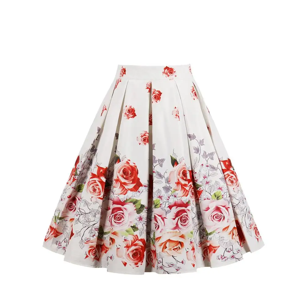Летняя/Осенняя модная юбка с принтом и высокой талией, плиссированная юбка-зонтик, юбка с принтом в виде букв