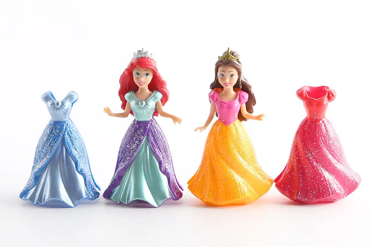 Princess-MagiClip-Easy-Dress-7-Dolls-14-Dresses-Figures-Play-Set-Rapunzel-Little-Mermaid-Ariel-Snow