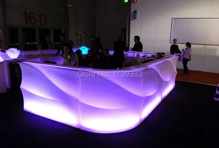 

Italy Style Multi-Color Rechargeable LED JUMBO Ice Bar Counter IR Control Luminous SLIDE STUDIO LIGHT FURNITURE SmartBar