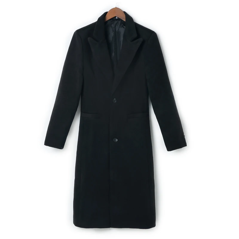 Новое поступление, шерстяное длинное мужское толстое пальто-ветровка, красивое пальто до колена, повседневное мужское пальто, зимнее пальто, большие размеры, S-4XL