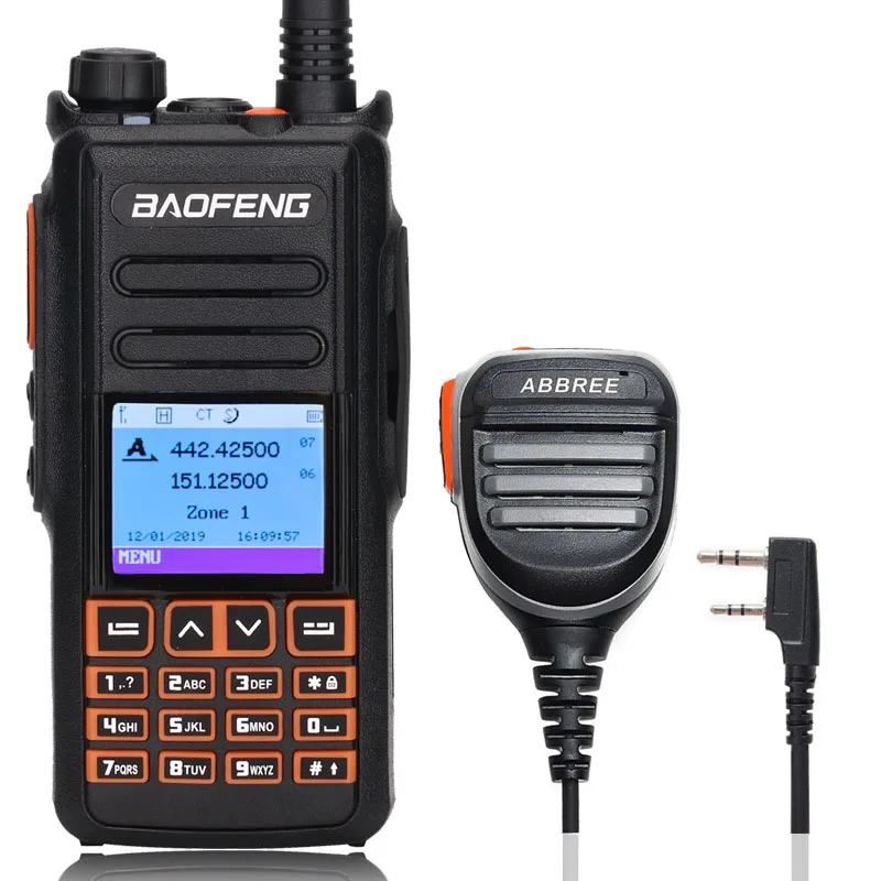 Baofeng DM-X рация с GPS Запись двухдиапазонный DMR Dual Time slot цифровой/аналоговый ретранслятор обновление DM-1702 двухстороннее радио - Цвет: add speaker mic