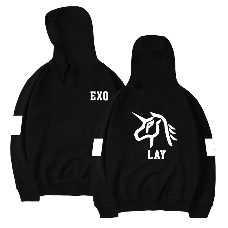 Худи EXO с логотипом Kpop в стиле Харадзюку Женская толстовка Осенний корейский