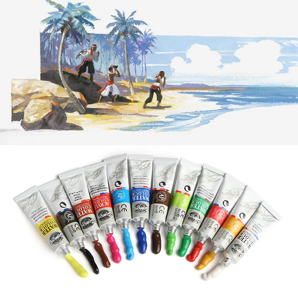 

12pcs Colors Acrylic Paints Tube Set for Nails Art Books Paints Drawing Tool for Art Books Offer Paint Brushes Pallet