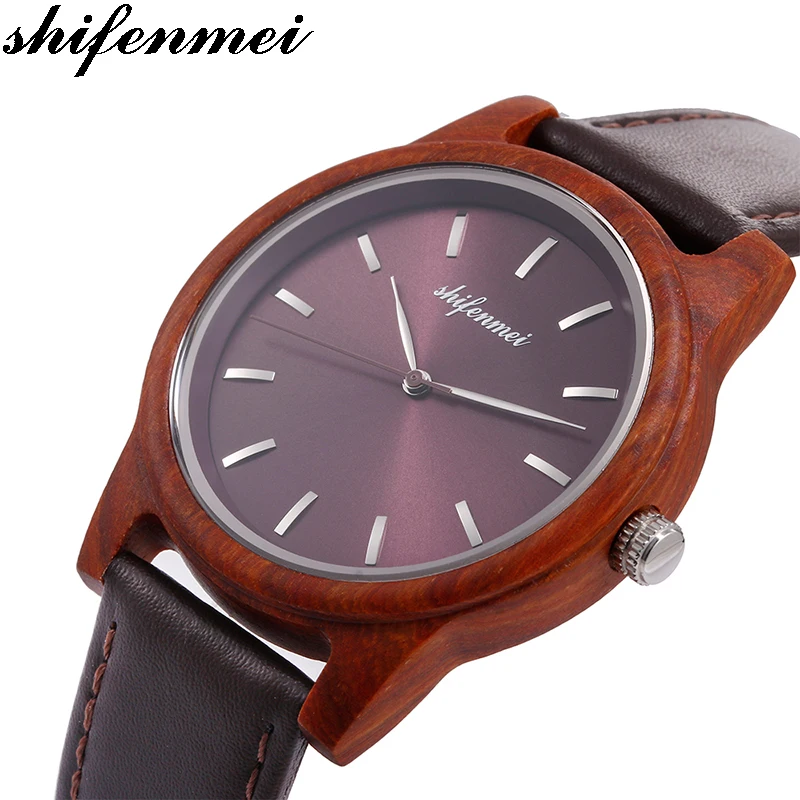 Shifenmei S5551 деревянные woemen/мужские часы из нержавеющей стали Кварцевые гравировка