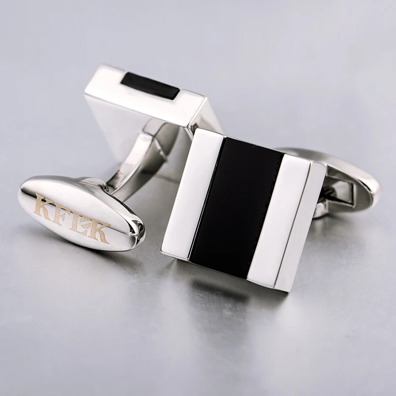 Black and Silver Cufflinks 2