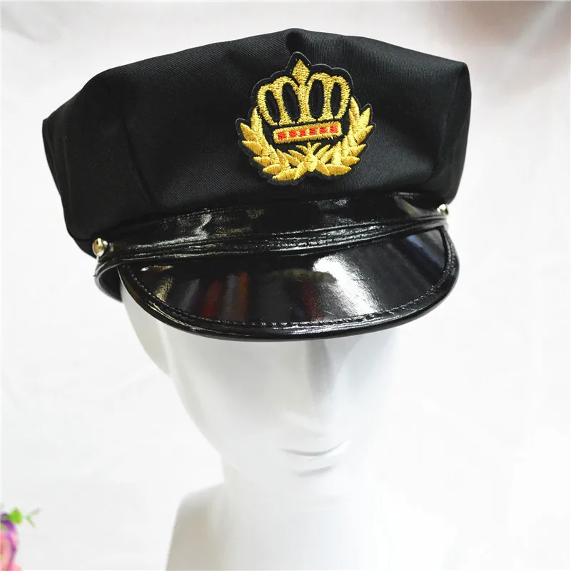 Мужские и женские новые Соединенные Штаты значок восьмиугольный шлем полиции черный капитан плоский Топ сцены перфорамсе военные кепки Лидер продаж