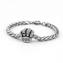 Simsimi собачья лапа pulseira masculina из нержавеющей стали I love my браслеты «Собака» цепочка Колосок браслет для мужских ювелирных изделий подарок хорошего качества