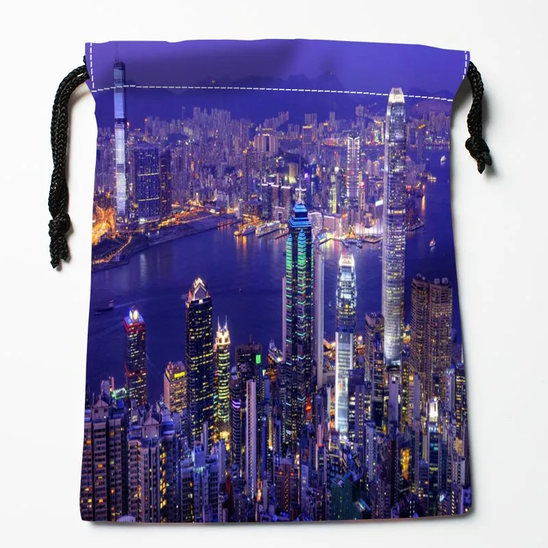 

New Best City Night View rawstring Bags Custom Storage Printed Receive Bag Compression Type Bags Size 18X22cm Storage Bags