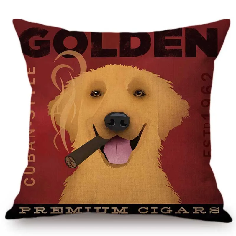 Винтажный домашний декоративный чехол для дивана с изображением собаки на постере, чехол для подушки с золотым ретривером из лабрадора и Лабрадора - Цвет: N125-6
