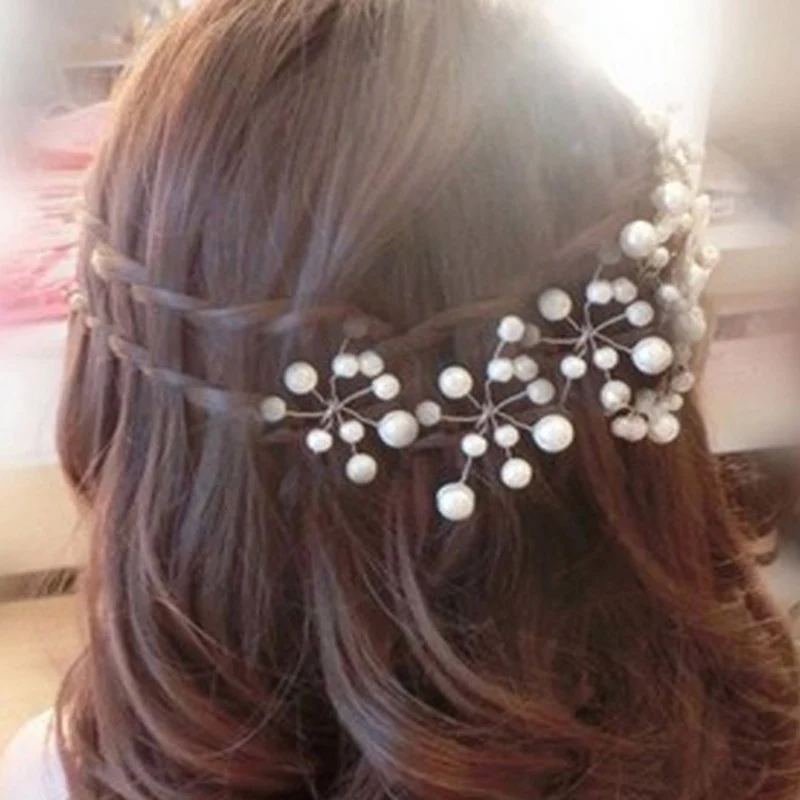 

1Pc Women's Bridal Pearl Rhinestone Decorated U-Shaped Hairpins Hair Clips Pins Bridesmaid Hairwear Jewelry Hair Accessories