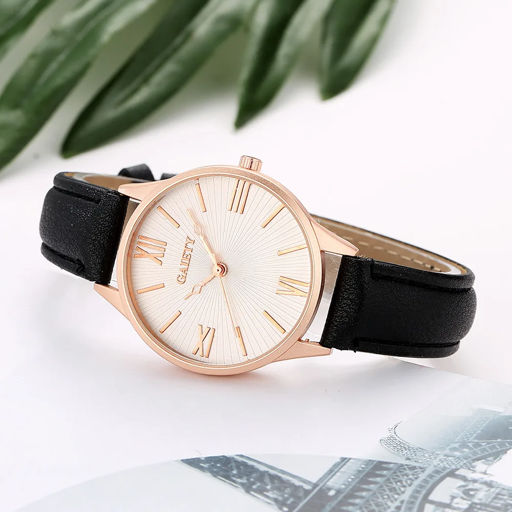 

Hot Sale Leather Band Analog Quartz Round Style Women Watch Top Brand Watches Fashion Casual 2019 Fashion Wrist Watch Relojes