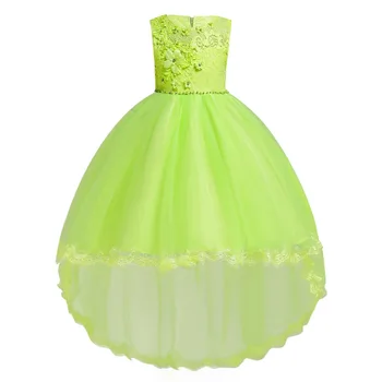 

Fashion Flower Girl Lace Dress Princess Sleeveless High Low Baptism Wedding Bridesmaid Dress for Kids Photo Shoot Girls Dress