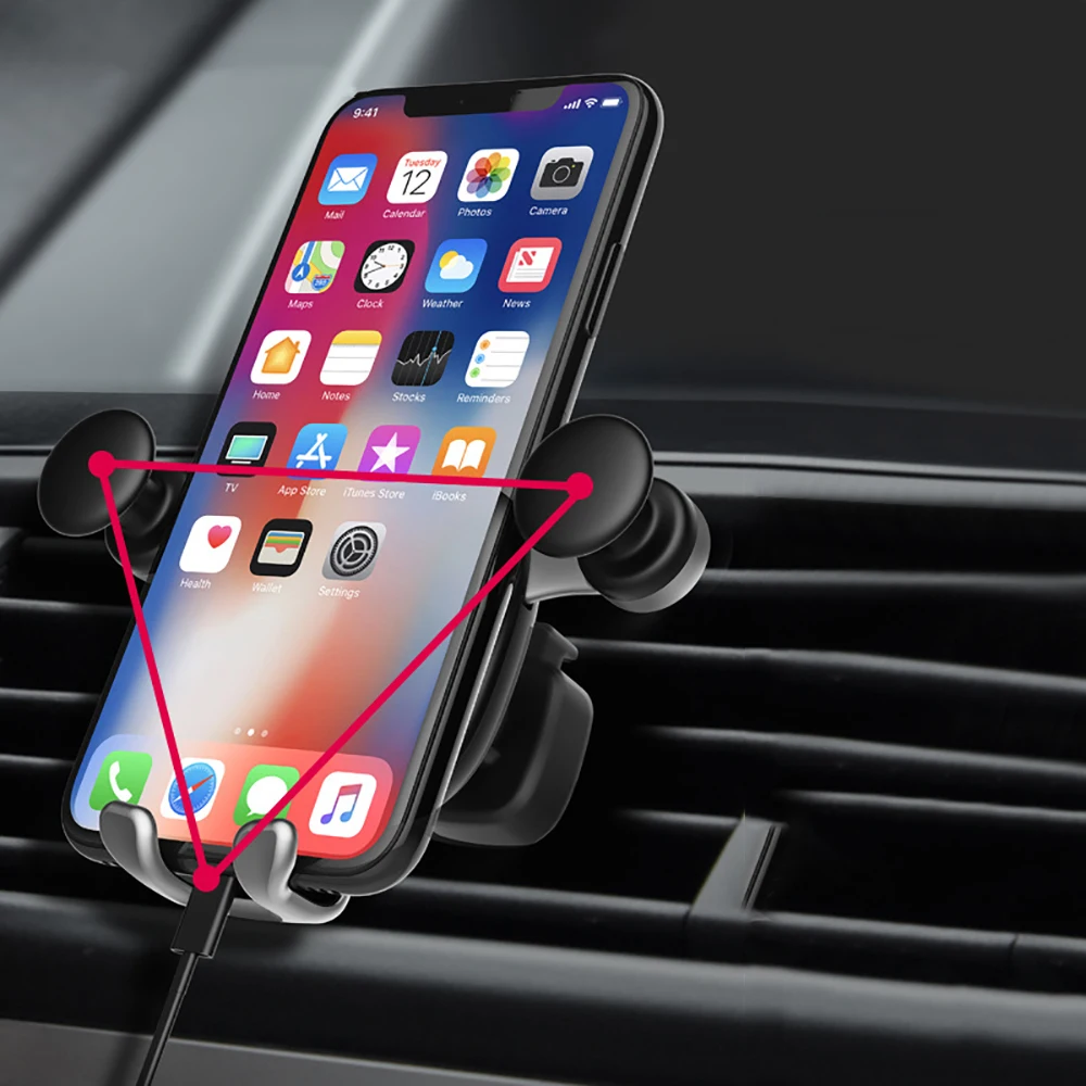 OTAO Schwerkraft Auto Telefon Halter Für iPhone XR XS MAX X Air Vent Halterung Auto Halter 360 Grad